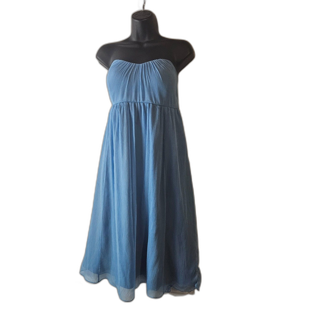 Jenny Yoo Collection Strapless Silk Chiffon Mini Dress Sweetheart Sz 8 Cocktail